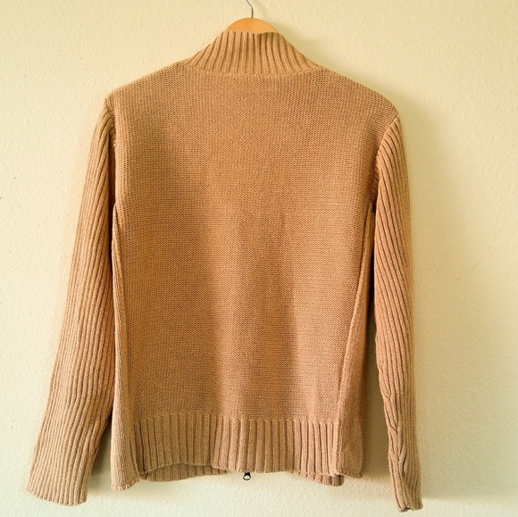 Liz Claiborne Camel Zip up Cardigan - Picture 2 of 2